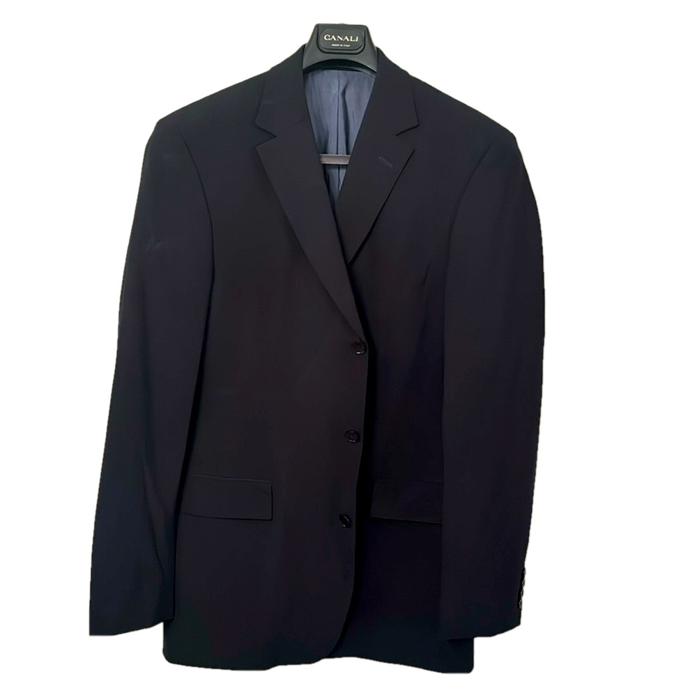 Hugo Boss 3 Button Vintage Blazer Black 96/4 Wool Spandex Great Quality 42L